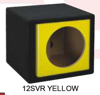 Atrend 12SVR-YELLOW Single 12 Inch Vented Carbon Colors Subwoofer Box