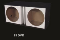 Atrend 15DVR-WHITE Dual 15 Inch Vented Carbon Colors Subwoofer Box