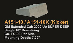 Atrend A151-10K Single 10 Inch Down Fire 99-07 GM EXTENDED CAB Subwoofer Box Bedliner Square Cutout