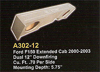 Atrend A302-12 Dual 12 Inch Down Fire 00-03 FORD F150 EXTENDED CAB Subwoofer Box Bedliner Finish