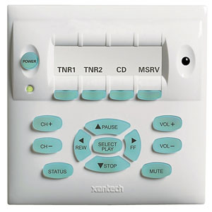 Xantech LC4KPW MRC44CTL/MRAUDIO4X4CTL Four Source Dual Gang Keypad