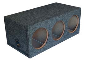 XScorpion TS 10-3.4D Triple 10 Inch Hatchback Subwoofer Box 3.4 Cu Ft Dividers