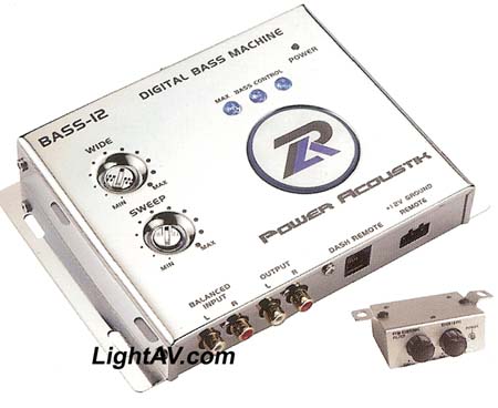 Power Acoustik BASS-12 Digital Bass Processor with remote gain control