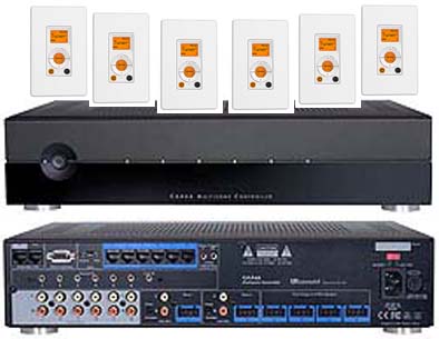 Russound CAA66L 6 Zone 6 Source Audio Controller Kit with 6 LCD Keypads