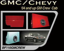Bassforms SAATI110GMCREW 2004+ GM / Chevy Crew Cab 10 Inch Ported Custom Fiberglass Subwoofer Box, Behind Rear Seat