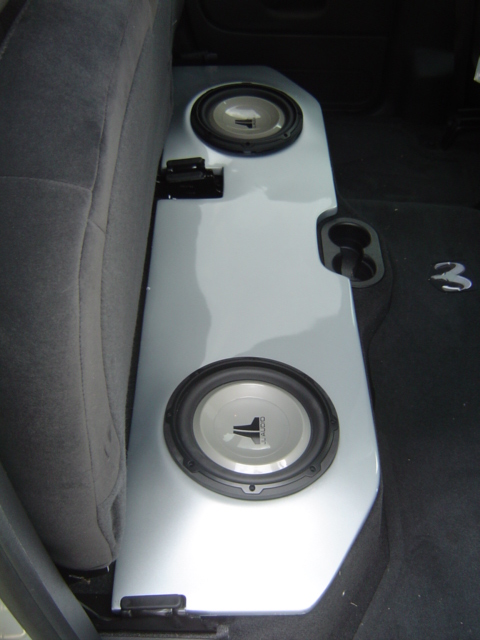 Bassforms SAATI210RAM 2002+ Dodge Ram Quad Cab Dual 10 Inch Sealed Custom Fiberglass Subwoofer Box, Up-Firing