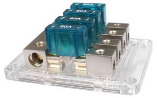 Earthquake FBMX4 3 X 4G in 4 X 8G out Maxi Fused Distribution Block