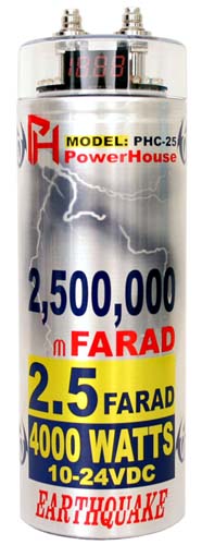 Earthquake PHC-25 2.5 Farad Power Stiffening Capacitor