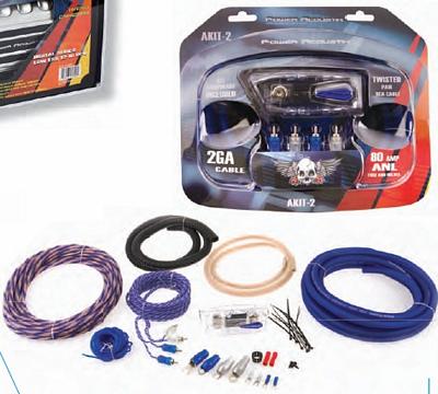 Power Acoustik AKIT-0 0 Gauge 3000 Watt Amplifier Installation Kit with RCA Cable