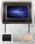 Power Acoustik H-71CC 7  LCD/DVD/USB/SD Universal Headrest with Changeable Color Skins Grey, Beige, Black
