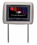 Power Acoustik H-9GR Single Pre-Loaded Universal Replacement Headrest w/ 9 Inch LCD Monitor and Dual A/V Inputs Grey