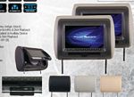 Power Acoustik HDVD-72CCP 7 LCD/DVD Universal Headrest Replacements with SD/USB and Interchangeable Color Skins Pair