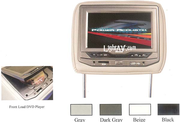 Farenheit HRD-93GRDK 9 Universal Headrest Replacements with DVD player, 8GB SD Card port, USB Mini Input Dark Gray Each
