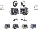 Power Acoustik HDVD-9BG 8.8 Inch Touch Screen Universal Headrest Replacements with Dual Built In DVD Players Beige
