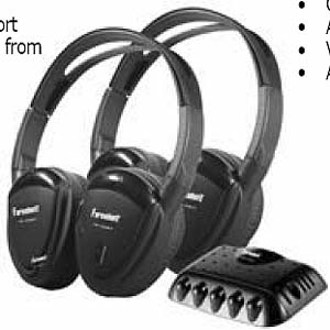 Power Acoustik HP-22IRT 2 Swivel Ear Pad Single Channel IR Wireless Headphones with Transmitter