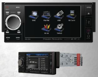 Power Acoustik PD-535T Single DIN 5.3 Inch Touch Screen LCD/DVD AV Receiver with USB/SD