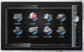 Power Acoustik PD-650 2 DIN 6.5 Inch Motorized Touch Screen LCD/DVD AV Receiver with USB/SD