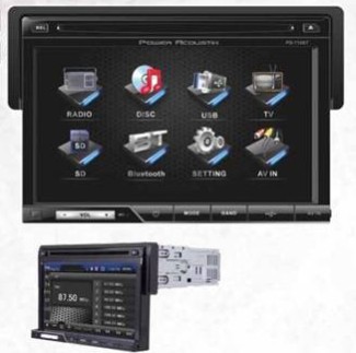 Power Acoustik PD-710 Single DIN 7 Inch Touch Screen LCD/DVD AV Receiver with USB/SD