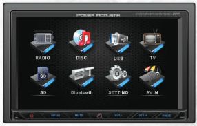 Power Acoustik PD-762 2 DIN 7 Inch Motorized Touch Screen LCD/DVD AV Receiver with USB/SD
