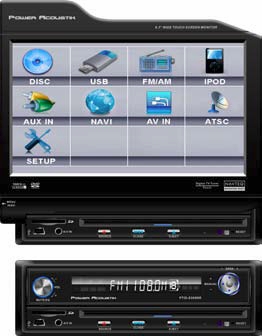 Power Acoustik PTID-8300NR Single Din 8.3 Inch Flip-Up Touch Screen DVD/LCD A/V Source Unit