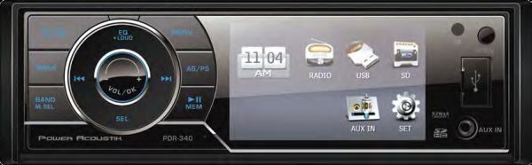 Farenheit FDR-340 Single DIN 3.4 LCD AM / FM MP4 AVI Divx Digital Media Receiver with USB SD Aux