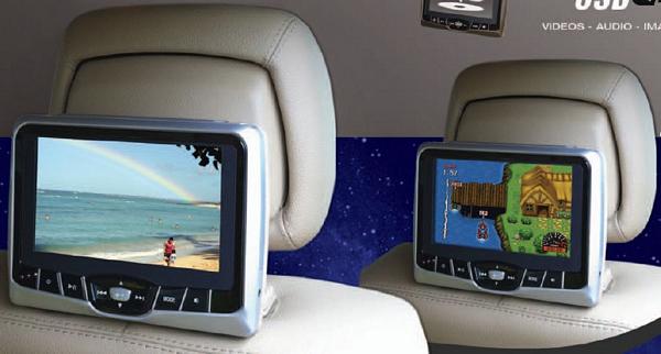 ROSEN AV-7700 Dual-DVD, Dual-Game Piggy Back Headrest Kit Pr