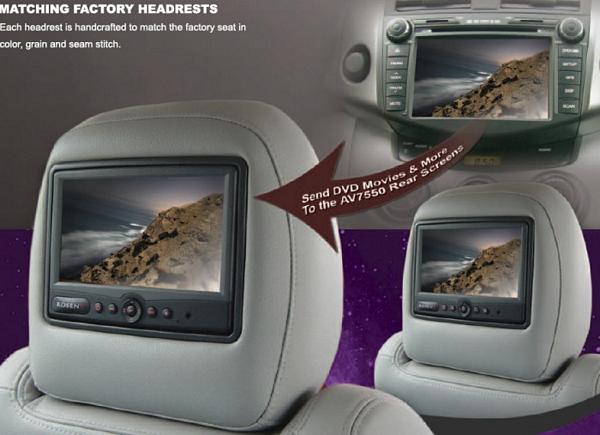 ROSEN AV-7550 Made-For-Navi Slave Headrest Replacement Slave Screen Kit Pr