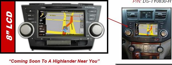 ROSEN 2009-11 Toyota Highlander OEM 8 Inch LCD/DVD/Nav N Go Navigation Receiver with USB/SD/iPod
