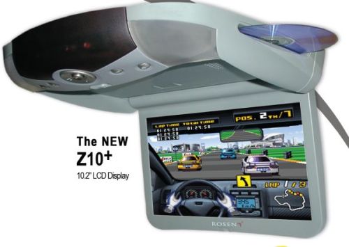 Rosen ZR1050G 10.2 Inch OVERHEAD Flip Down MONITOR with Headphones, Game Controller, and Remote Grey