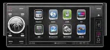 SoundStream VR-535T Single DIN 5.3 Touch Screen LCD / DVD AV Receiver with USB / SD