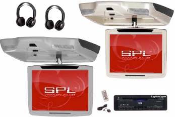 SPL M-1004PKG/B 10.4 Inch Swivel TFT/LCD Flip Down Beige/Neutral DVD, LCD, Headphone Package