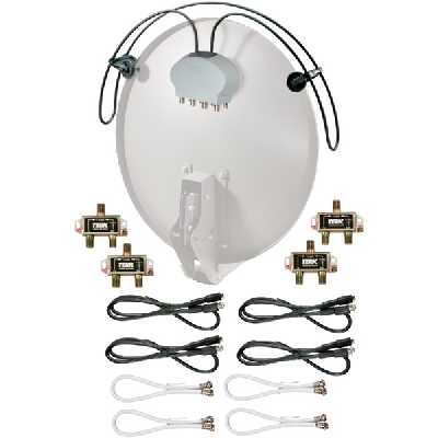 Terk TV-44 Outdoor Amplified Clip-On TV Antenna For Dual LNB Dishes 