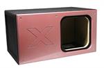 Atrend 12SXK-P - 12 Kicker Solo X Subwoofer Box - 1 MDF All Around - Bracing-Custom Face - Heavy Duty Terminal RED Carbon Fiber