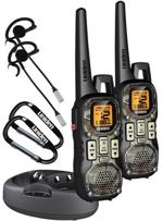 UNIDEN GMR4099-2CKHS 2-Way Waterproof 40 Mile Range FRS/GMRS Camo Radios With 2 VOX Headstes and 2 Carabiners