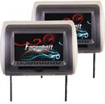 Farenheit HRD-72CCP 7 LCD/DVD Universal Headrest Replacements with 16GB SD/USB and Interchangeable Color Skins Pair
