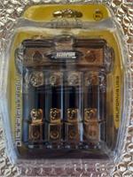 XScorpion MANL3044G Mini ANL Fused Distribution Block 3 - 1/0G Input to 4 - 4G Output Gold
