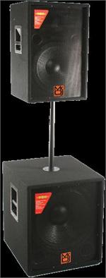 Mr DJ MON2000PKG 15 Full-Range Speaker Cabinet /18 Sub-Woofer Cabinet Professional Loudspeaker Package with Speaker Pole Stand