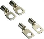 Rockford Fosgate RFST4 4G Seamed Crimp Style Ring Terminal with Sleeves , platinum finish, 4 pack