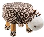 SoundCritter SC-GIRAFFE 12 Kids Furniture Plush Animal Stool, Soft Cushioned Animal Shape Ottoman with Built-in Speaker & Nightlight GIRAFFE