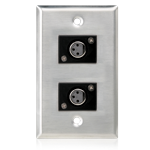 Atlas IED SGXLRF2 Single Gang Stainless Steel Plate 2 Female 3 Pin XLR