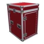 Mr DJ CASE-5000 Red Portable Chest Style Mixer / CD Flight Case with Rolling Casters