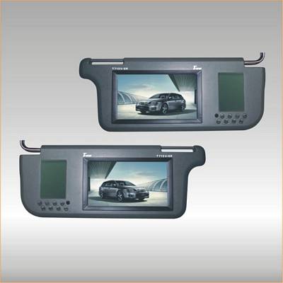 TView T71SV-GR 7 Inch  TFT-LED SUN VISOR MONITOR WITH MAKE UP MIRROR DRIVER & PASSENGER SIDE Grey