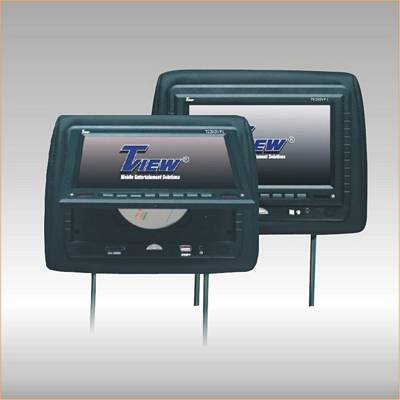 TView T929DVPL-BK 9.2 Inch HEADREST MONITOR W/ DVD PLAYER BUILT IN, USB / SD Card Reader, BLACK PAIR