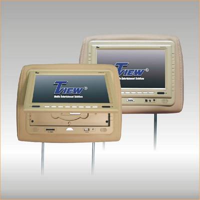 TView T929DVPL-TN 9.2 Inch HEADREST MONITOR W/ DVD PLAYER BUILT IN, USB / SD Card Reader, Tan pair