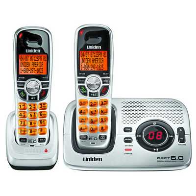 Uniden DECT1580-2 Dect 6.0 Expandable Cordless Telephone With Digital Answering System And Caller ID - 2 Handsets