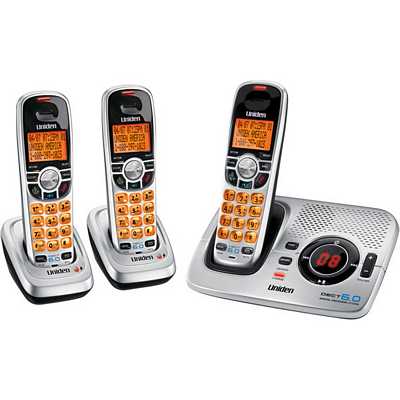 Uniden DECT1580-3 Dect 6.0 Expandable Cordless Telephone With Digital Answering System And Caller ID - 3 Handsets