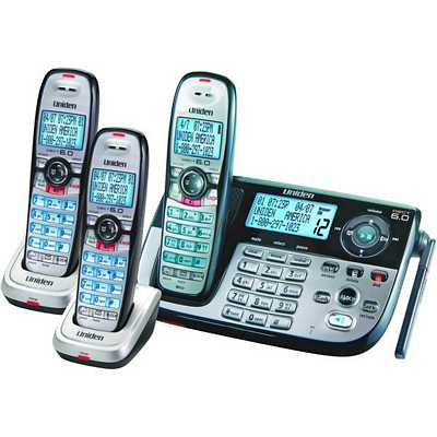 Uniden DECT2185-3 Dect 6.0 Expandable Cordless Telephone With Dual Key Pad, Digital Answering System And Caller ID - 3 Handsets