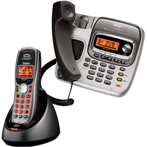 Uniden TRU-9496 Expandable 2-Line Corded/Cordless Telephone with Dual Keypad, Digital Answering Syst