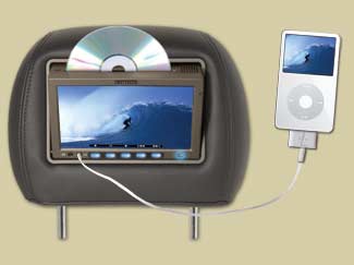 Vizualogic A1250 7 Inch Single DVD Headrest Replacements, 2- 2 Channel IR Headphones- Ipod Ready Pr