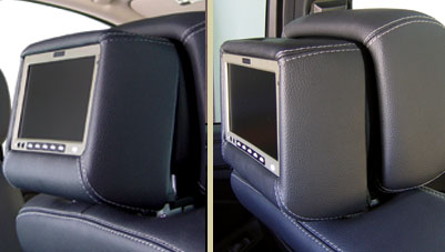 Vizualogic A-1290 9 Inch Dual DVD Active Headrest Replacements 2008 BMW X3, X5, 2 - 2 Channel IR Headphones